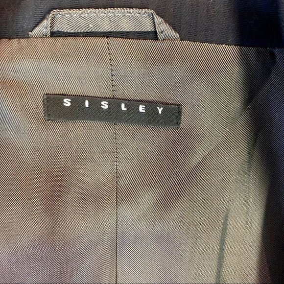 SISLEY black pinstripe blazer size 44 - Picture 7 of 8